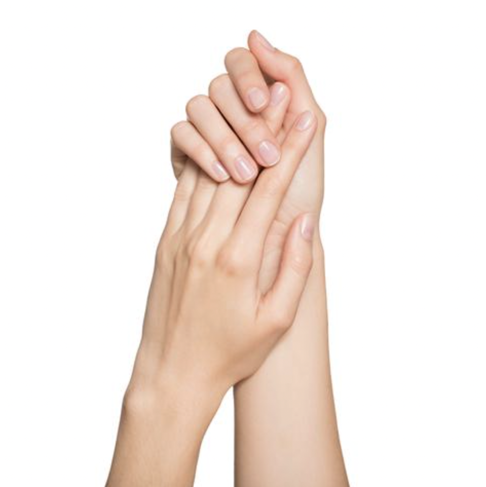 Clear, calm, healed hands with smooth skin  -  no flares, no patches